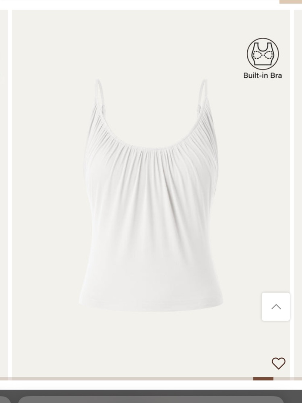 OGL White Scoop Neck Built-In Bra Camisole